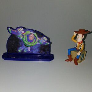 2 Toy Story Buzz Lightyear Woody Disney Decopac Birthday Cake Topper Figure Lot